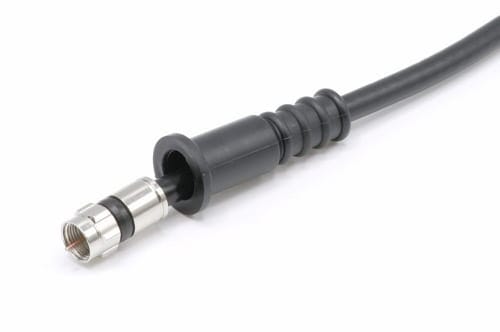 Coaxial cable with F-connector and rubber waterproof sleeve for a GOtv antenna