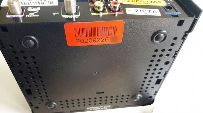 IUC number on the red sticker on the back of a GOtv decoder