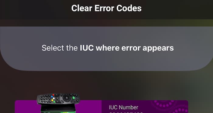 Reset device option in the MyGOtv app used to clear a decoder error