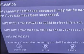DStv decoder error code successfully cleared on screen