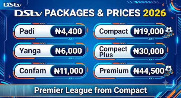 DStv packages and prices in Nigeria 2026 — Padi to Premium