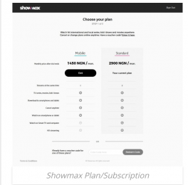 Showmax subscription plan