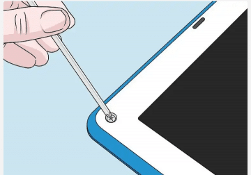 Put in the bezel and the bezel screws to secure the new screen.