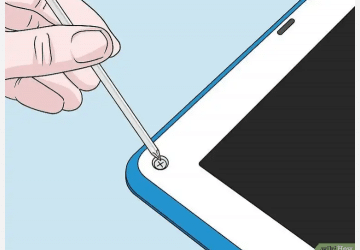 Remove the rubber screw covers on the screen