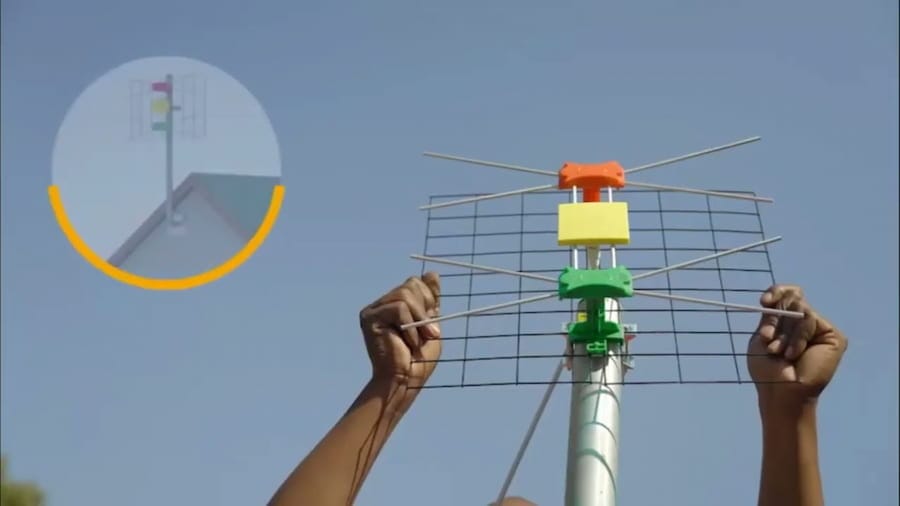 Close-up of GOtv decoder showing green status light and front panel