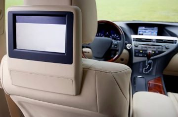 Car TV system after installation with view of the front of the vehicle