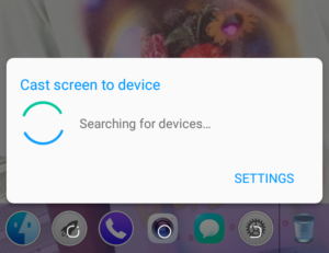 Android phone mirror icon searching for devices 