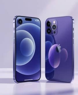Sleek iPhone 17 Pro in cosmic orange on glass table, angled to show 6.3-inch 120Hz display, triple-camera array, and holographic overlays of specs like A19 Pro chip and 39-hour battery.