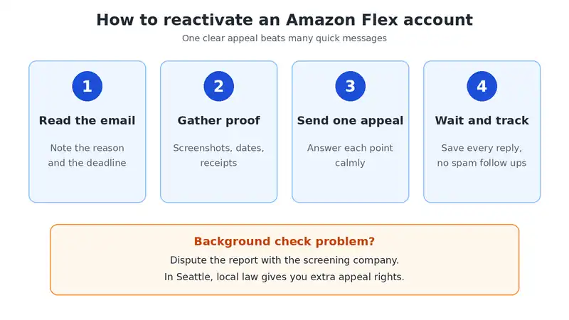 How to reactivate Amazon Flex account after deactivation