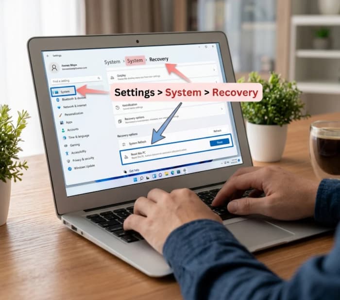 the System Refresh menu path on screen