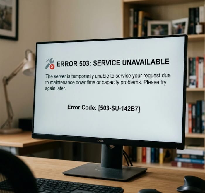 the on-screen error message with a code visible